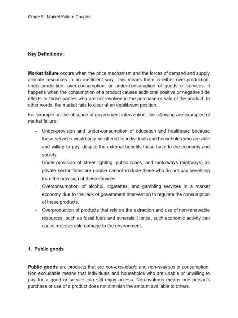 Understanding Market Failure and Externalities | PDF | Externality ...