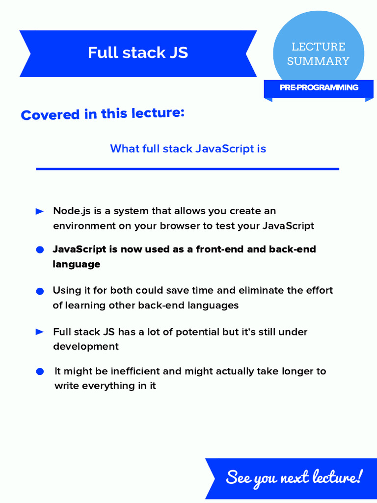 Full Stack JavaScript Overview | PDF