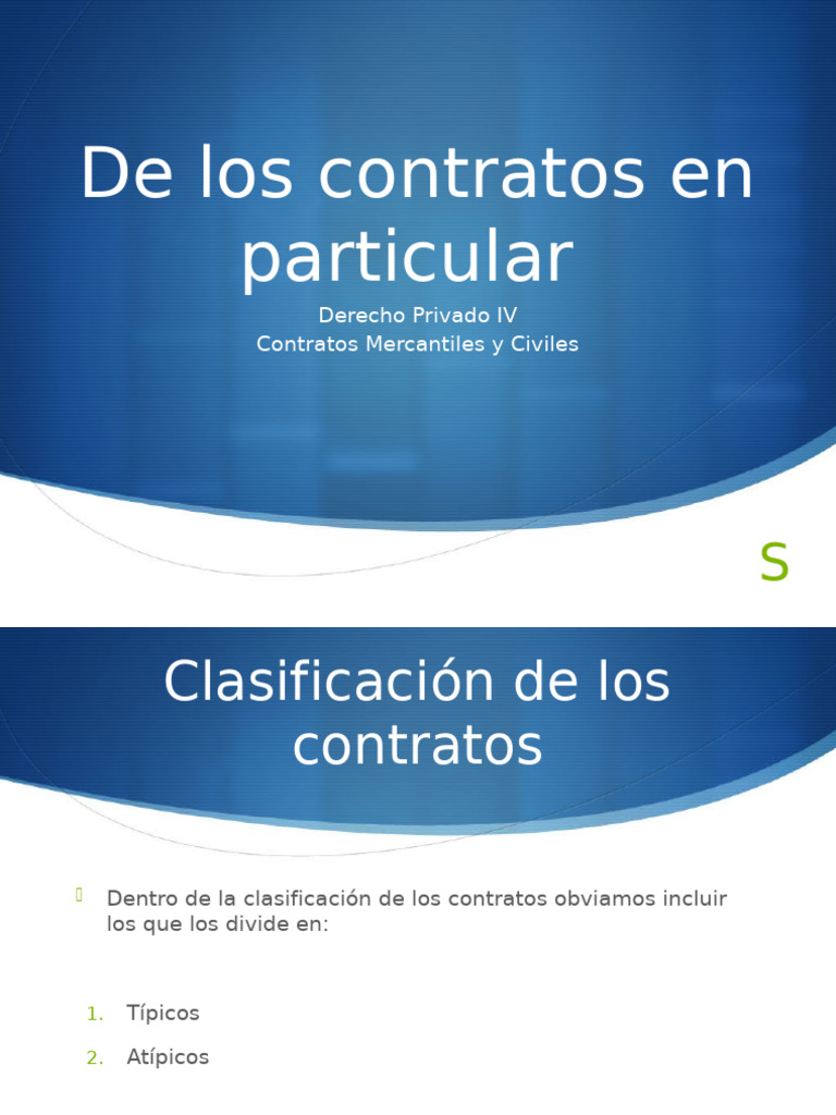 De Los Contratos en Particular | PDF | Derecho privado