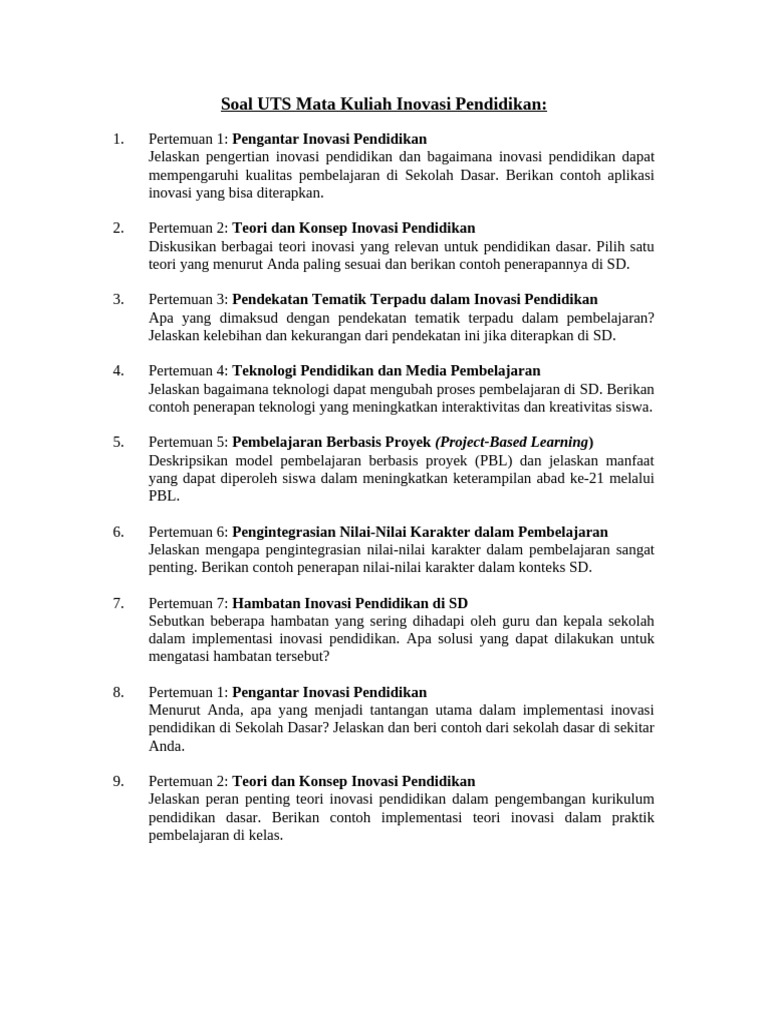 Inovasi Pendidikan di Sekolah Dasar | PDF