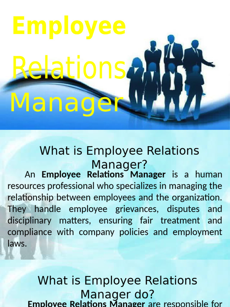 Employee Relation Manager - 045126 | PDF