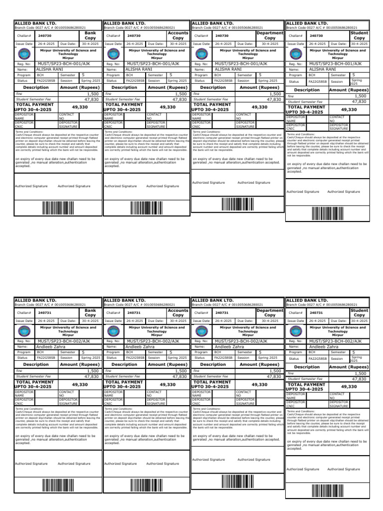 SP23 BCH | PDF | Deposit Account | Cheque