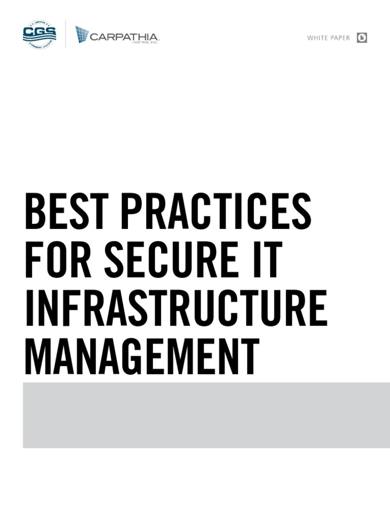 Best Practices For Secure It Infrastructure Management Pdf Business