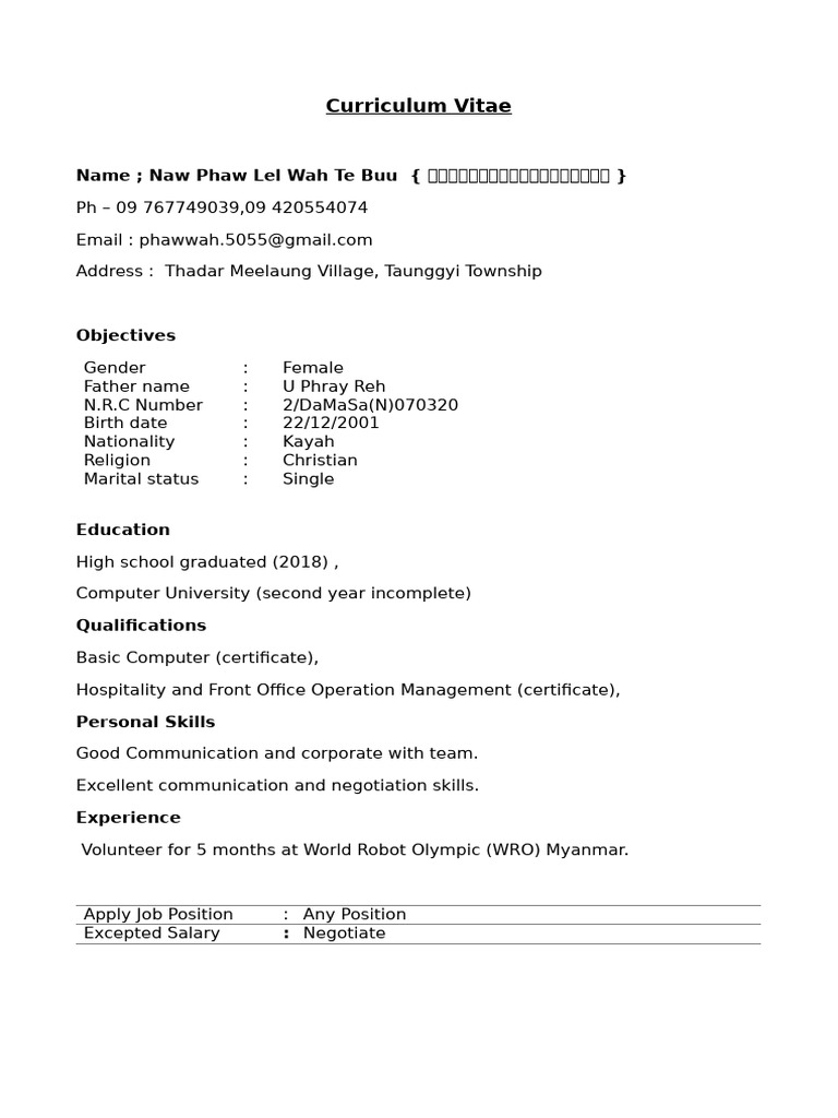 CV Update | PDF