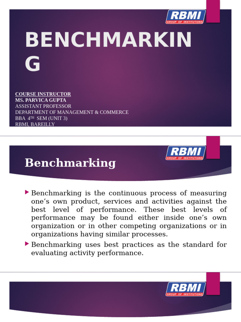 UNIT3BENCHMARKING | PDF | Benchmarking | Performance Indicator