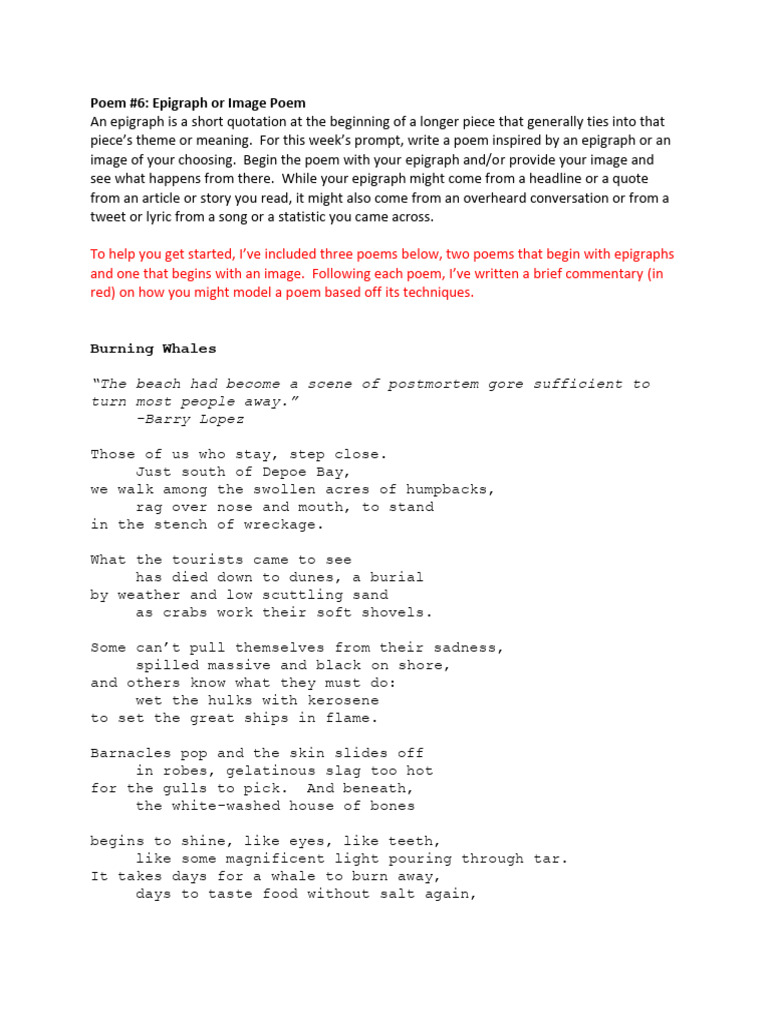 Crafting Poems with Epigraphs | PDF
