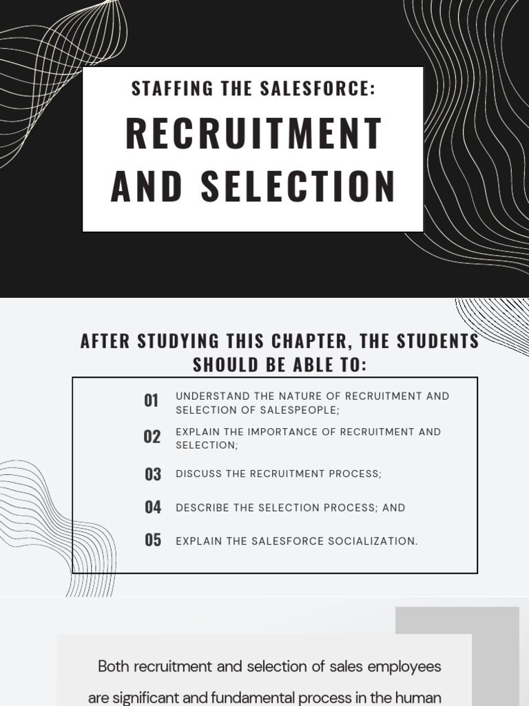 Recruitment and Selection of Salespeople | PDF | Sales | Recruitment