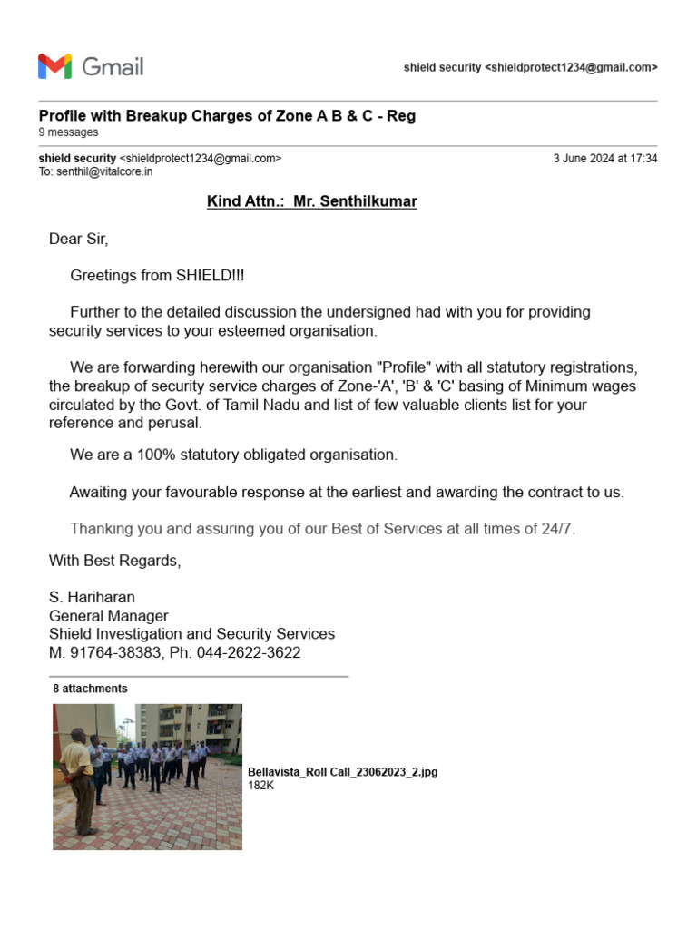 Security Service Proposal and Charges | PDF | Employment | Employment ...