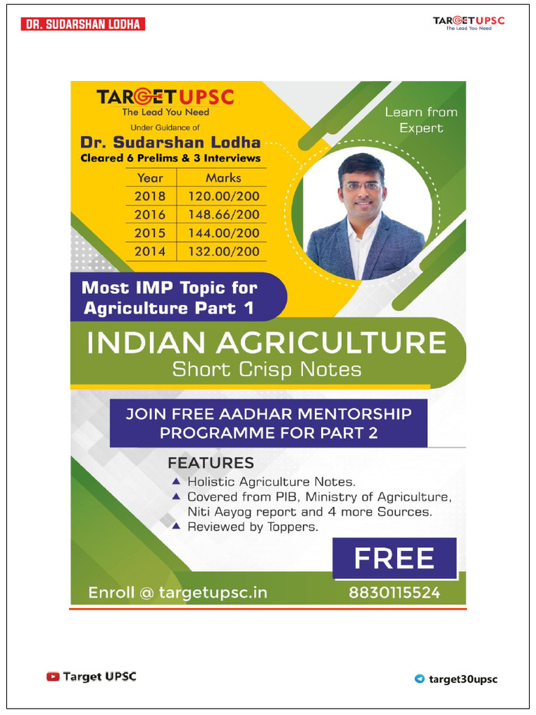 Agriculture Target UPSC | PDF | Agriculture | Soil