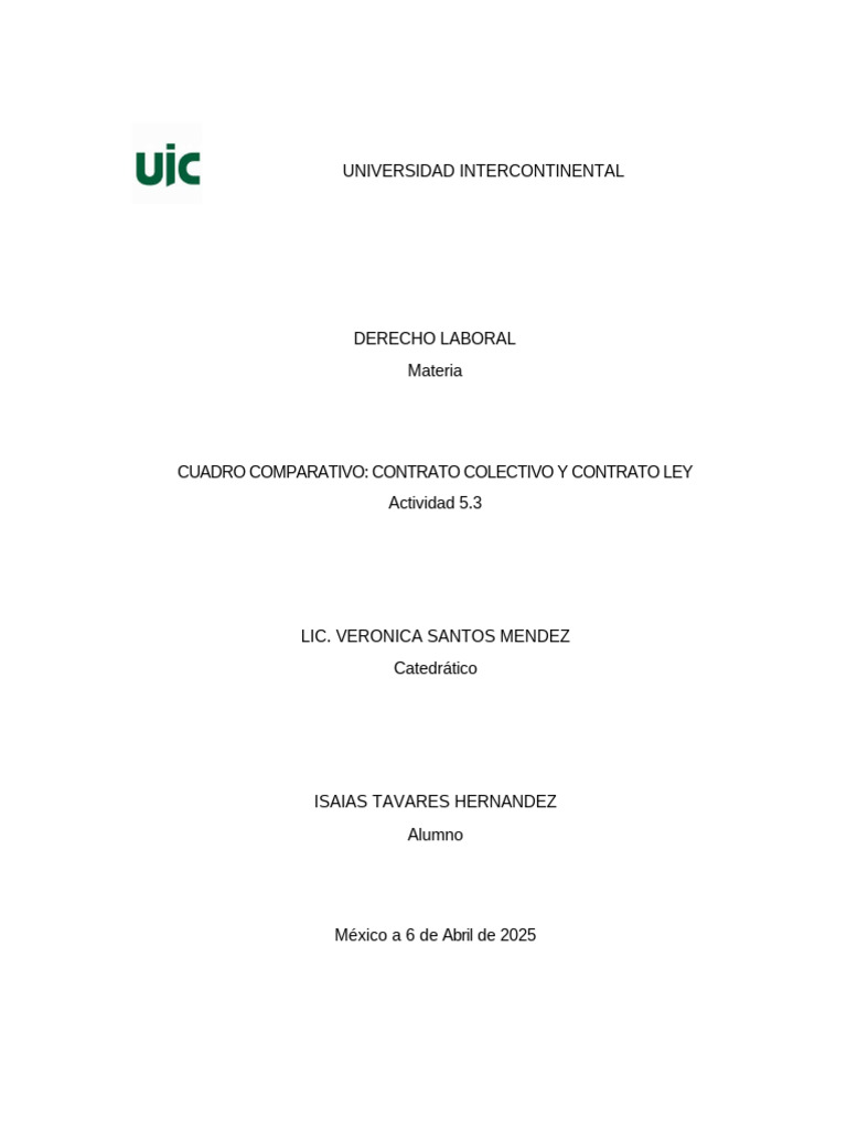 Comparativa: Contrato Colectivo vs Ley | PDF | Justicia | Crimen y ...
