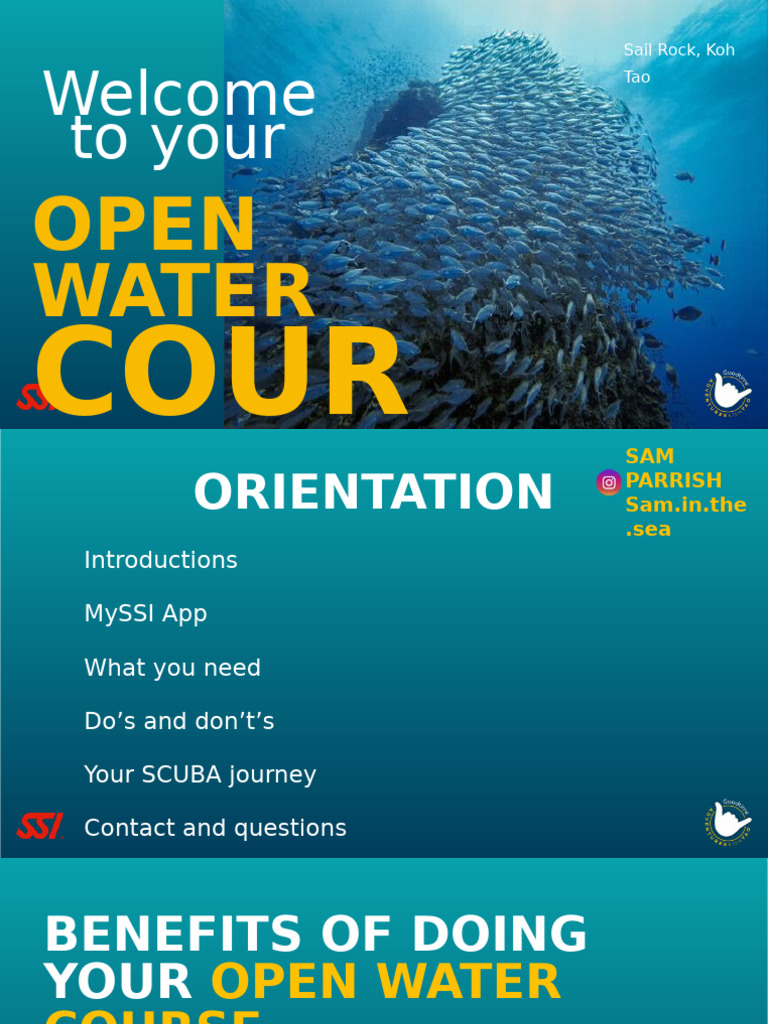 Open Water SCUBA Course Orientation Guide | PDF | Scuba Diving ...