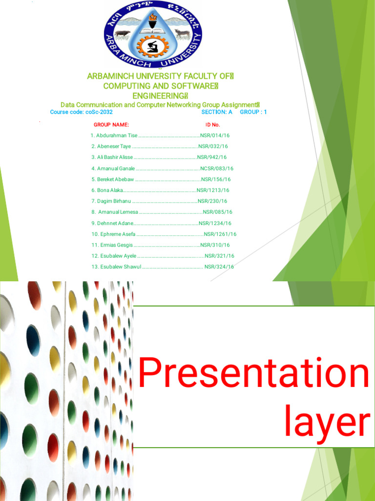 Overview of the Presentation Layer | PDF | Osi Model | Data Compression
