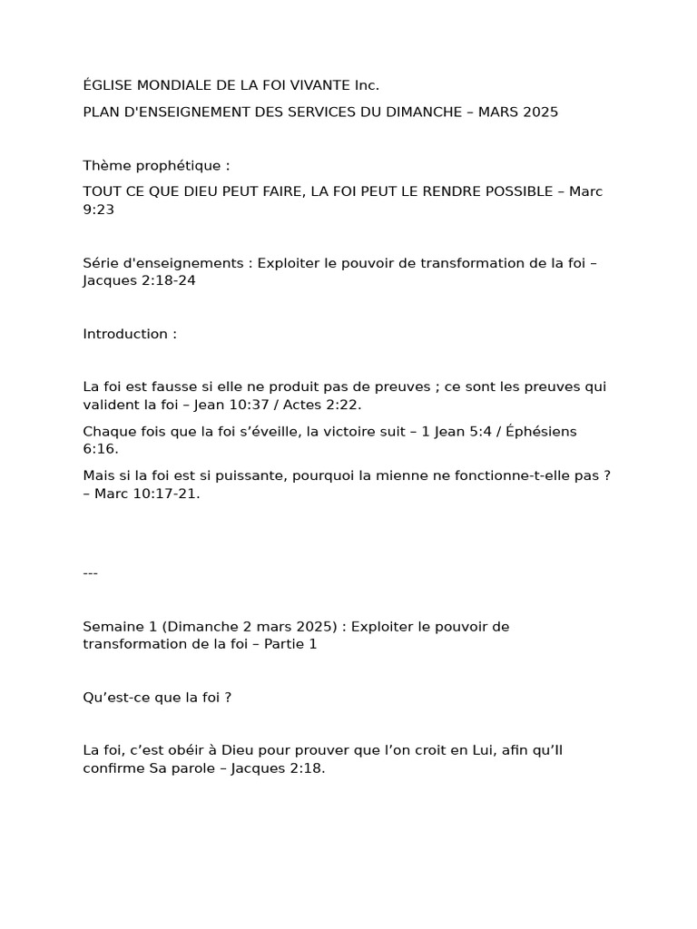 Pouvoir de transformation de la foi | PDF | Épître aux Hébreux | Dieu