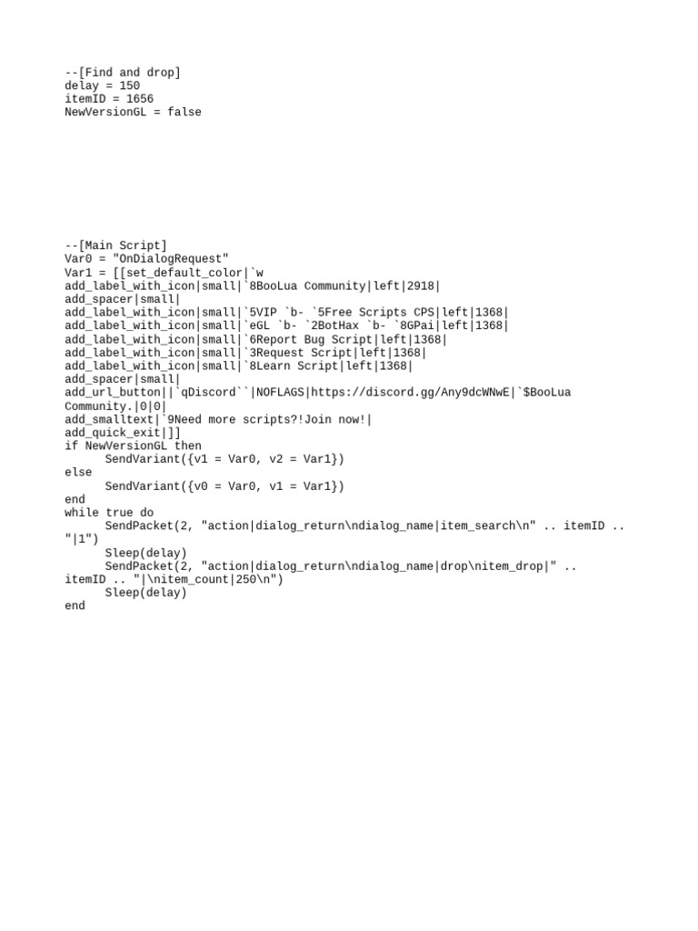 Lua Script for Item Management | PDF