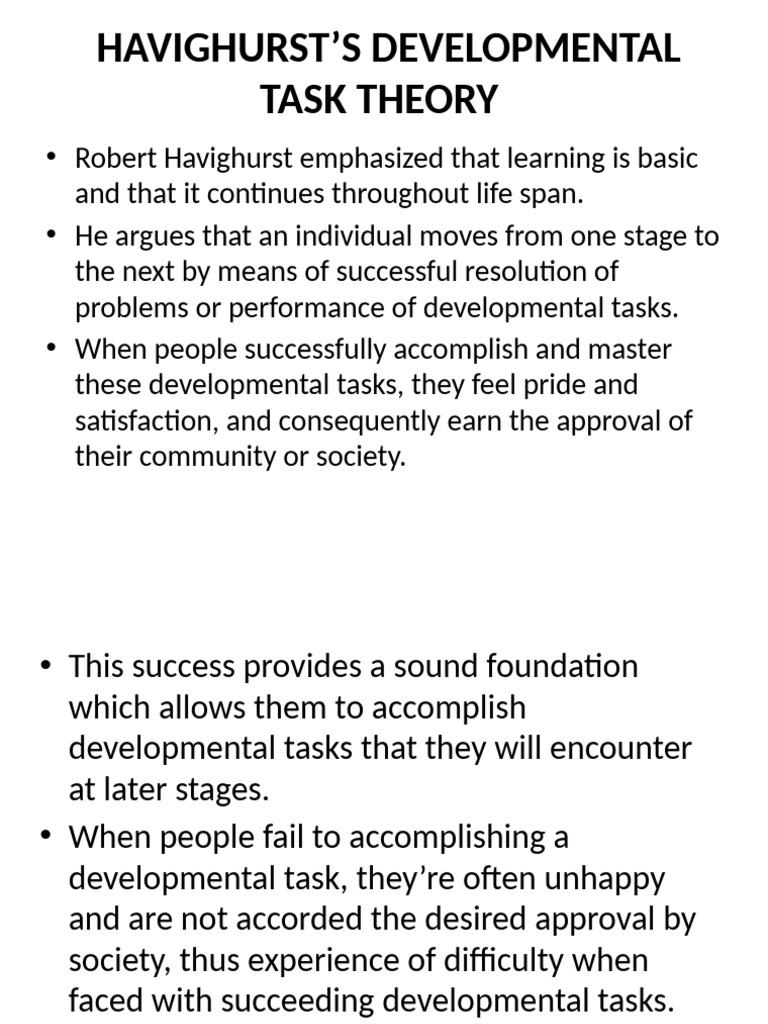 A - Havighurst's - Ngunu | PDF | Learning | Family