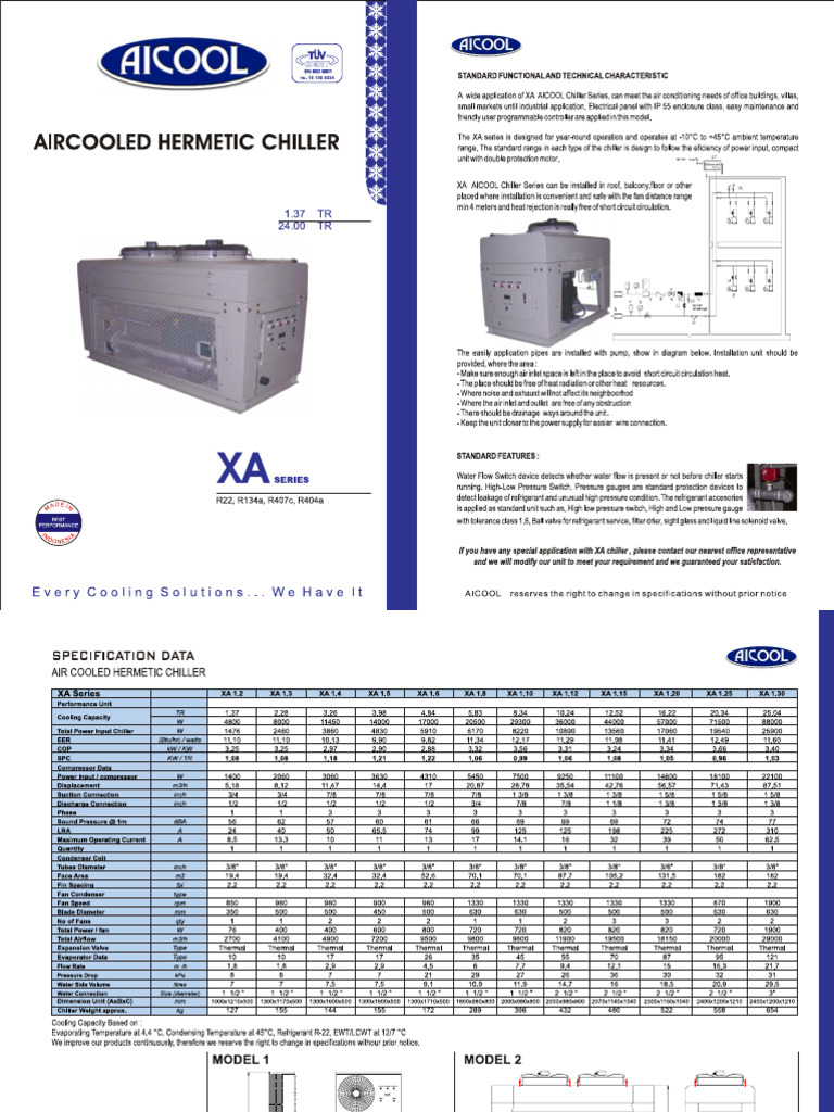 Air Cooled Chiller Scroll | PDF