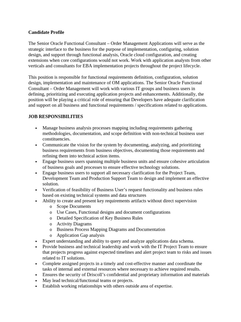 Senior Oracle EBS Functional Consultant | PDF | Expert | Computing