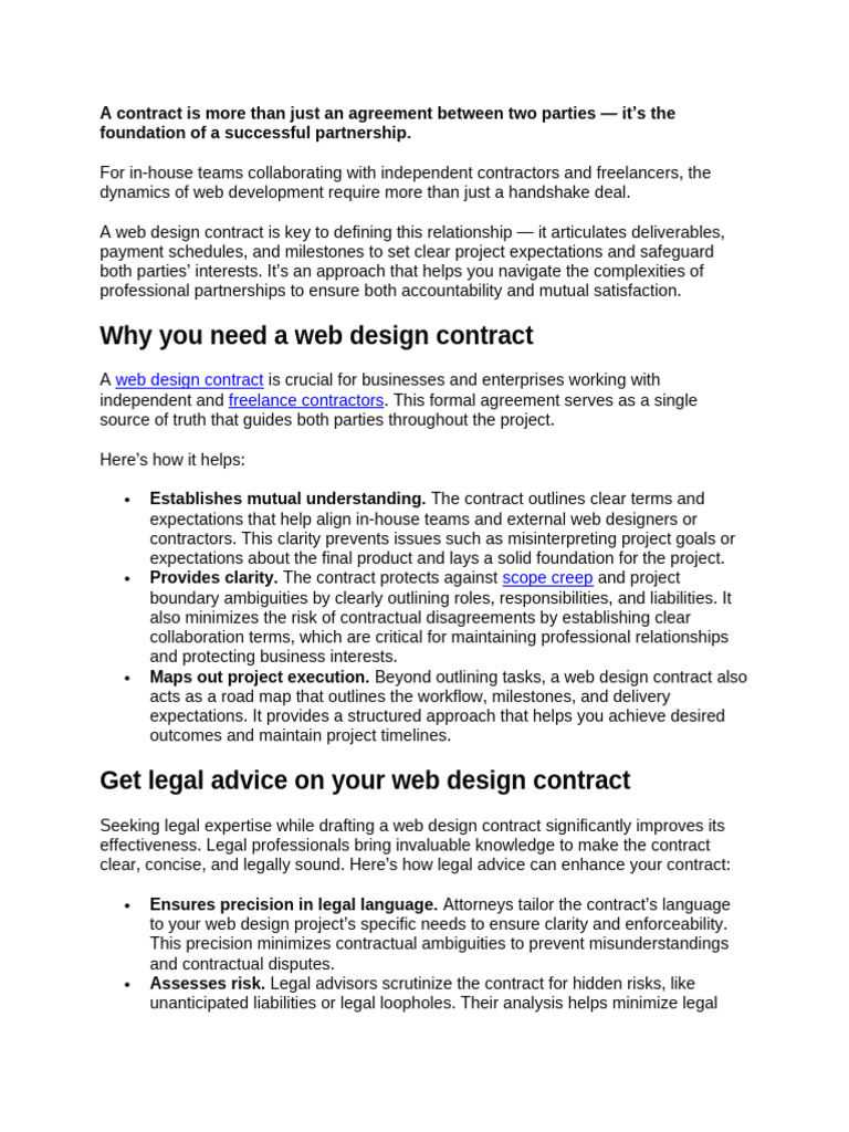 Essential Web Design Contract Guide | PDF | Copyright | Web Design