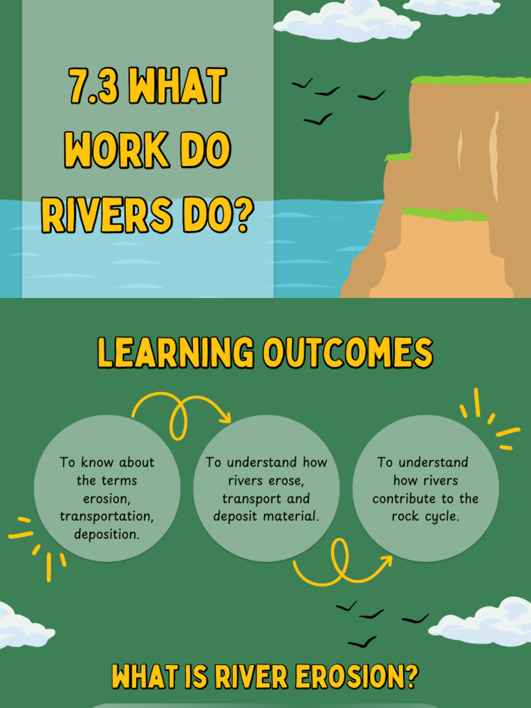 The Work of Rivers: Erosion and Deposition | PDF | Erosion | River