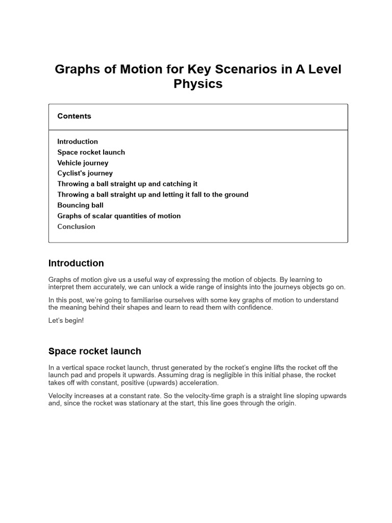 Graphs of Motion For Ball | PDF | Acceleration | Velocity