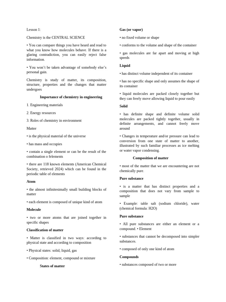 Introduction to Chemistry Concepts | PDF | Chemical Substances | Mixture