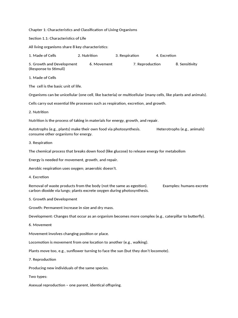 chapter 1 biology notes chapter 55 | PDF | Diffusion | Cell (Biology)