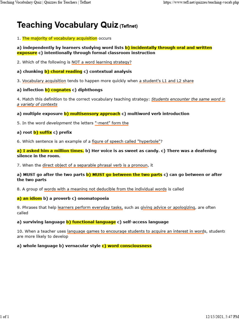 Tools for Teaching Vocabulary | PDF | Vocabulary | Word