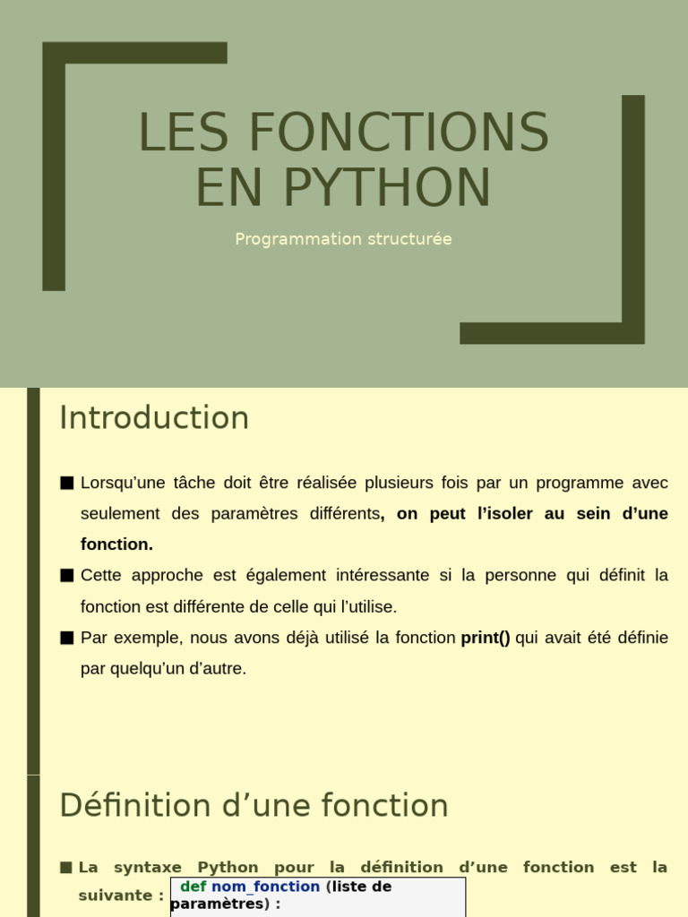 Fonctions en Python : Guide Complet | PDF | Python (Langage de ...