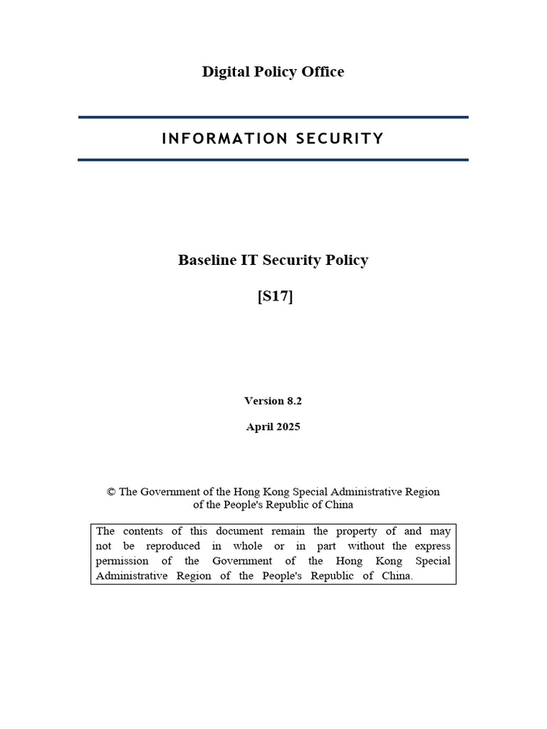 Baseline IT Security Policy S17 | PDF | Computer Security | Security