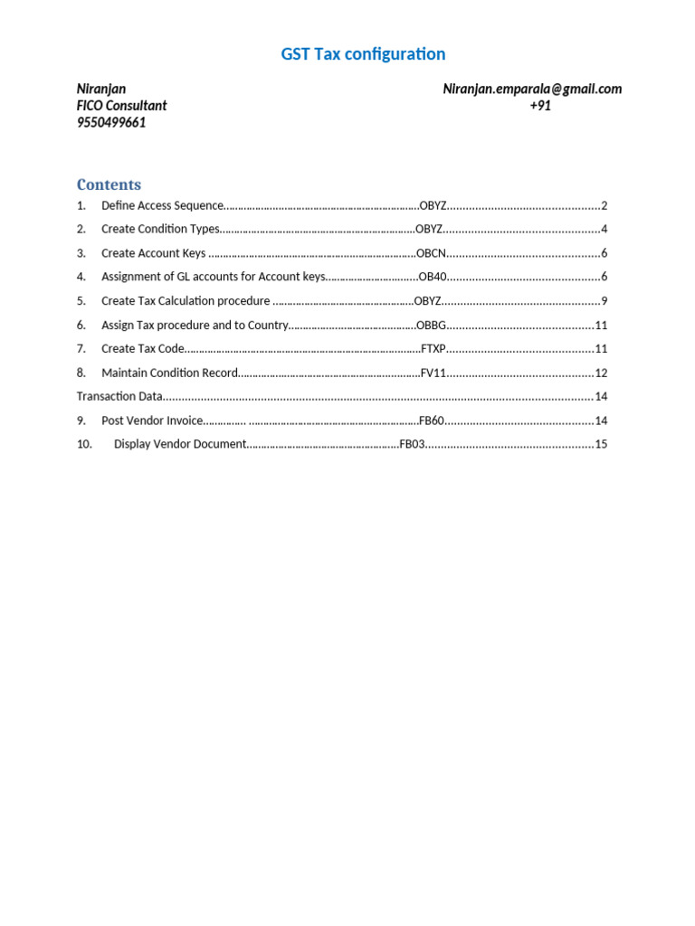 4 - GST Tax configuration | PDF