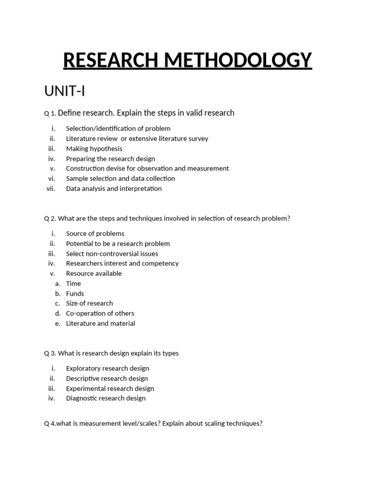Key Questions in Research Methodology | PDF | Analysis Of Variance ...