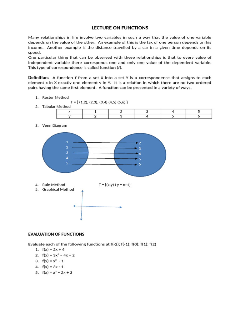 Understanding Functions and Their Evaluation | PDF | Function ...