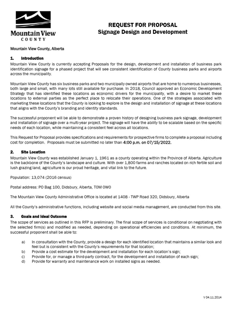 BusinessParkSignageDesignandDevelopmentRFPID590955 PWRVRX | PDF ...
