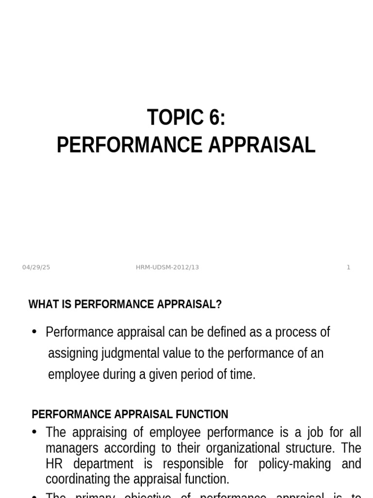Understanding Performance Appraisal Process | PDF | Performance ...