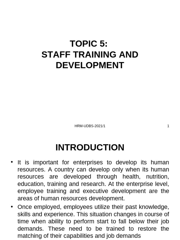 Topic 5 Training and Development | PDF | Employment | Simulation