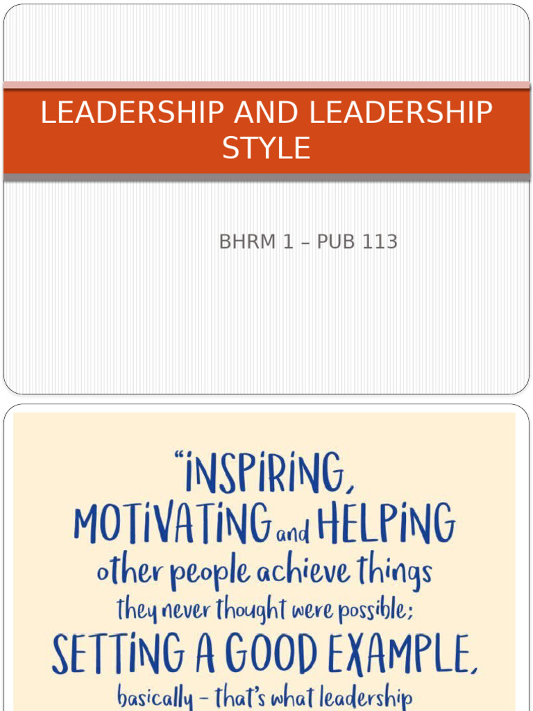 Understanding Leadership Styles | PDF | Leadership | Goal