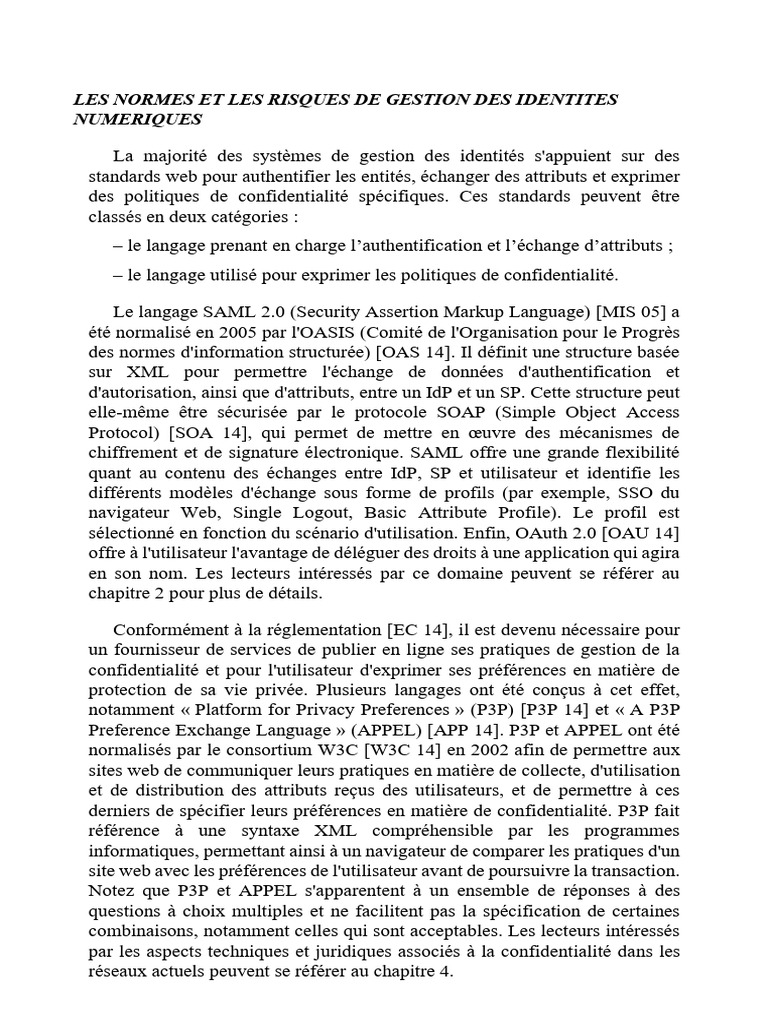 Normes et risques des identités numériques | PDF | Cyberespace ...