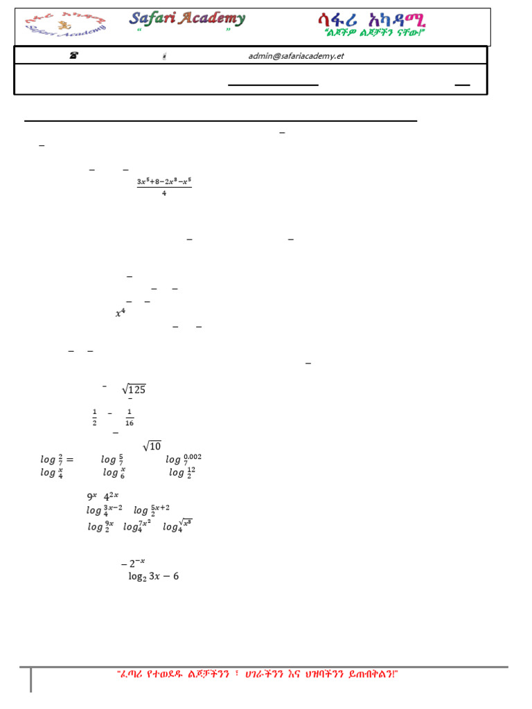 Grade 10 Mathematics Worksheet | PDF