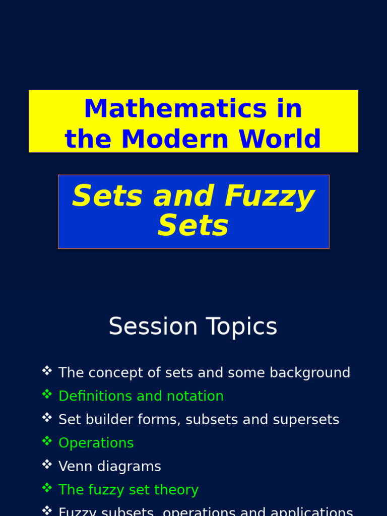 G28 04 Sets and Fuzzy Sets PPT Show | PDF | Set (Mathematics) | Mathematics
