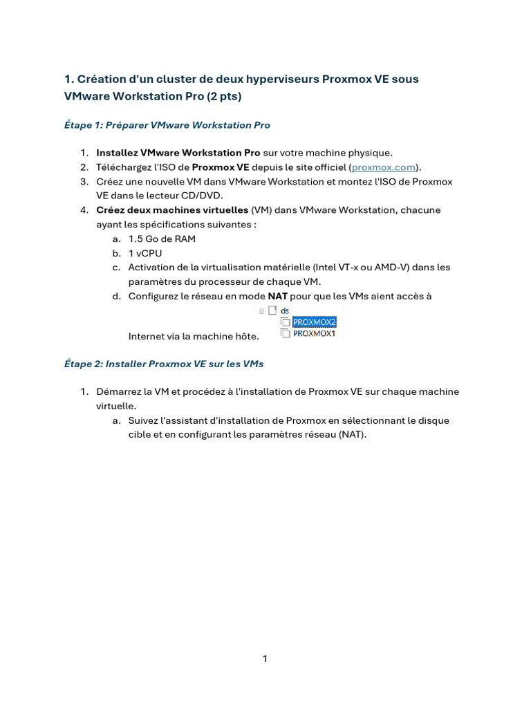 Cluster Proxmox VE et Docker Swarm Guide | PDF | VMware | Machine virtuelle
