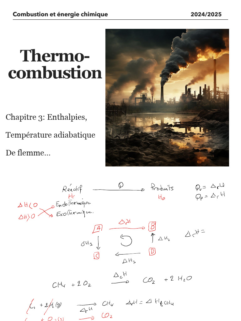Enthalpies et combustion chimique | PDF | Chimie physique | Métrologie