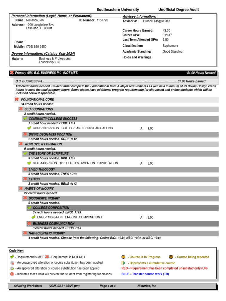 C2cb5mn5co5vpnsxyvgauewa5 27 01 PM DegreeAudit | PDF