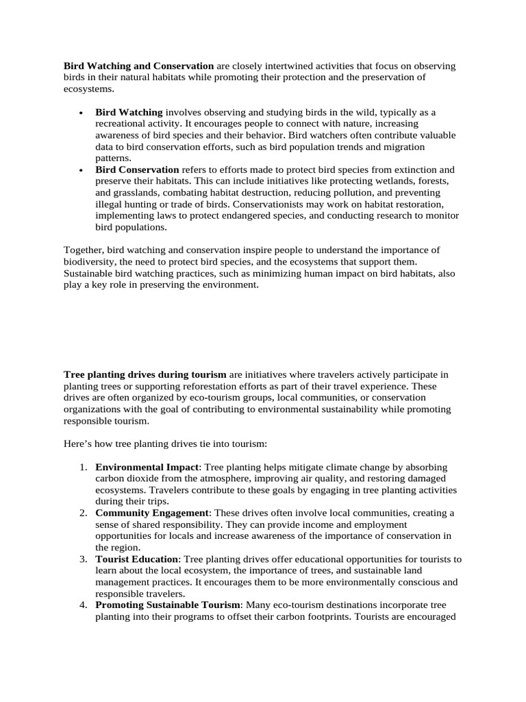 Bird Watching and Conservation | PDF | Conservation Biology ...