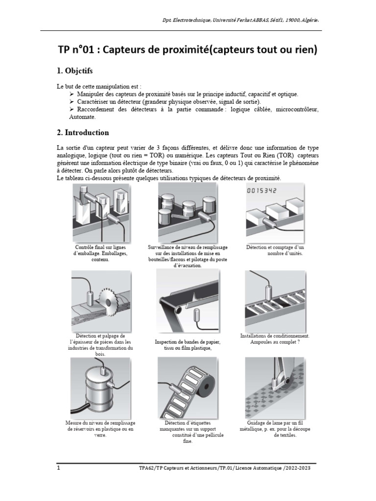 Capteurs de Proximité : Types et Applications | PDF | Transistor ...