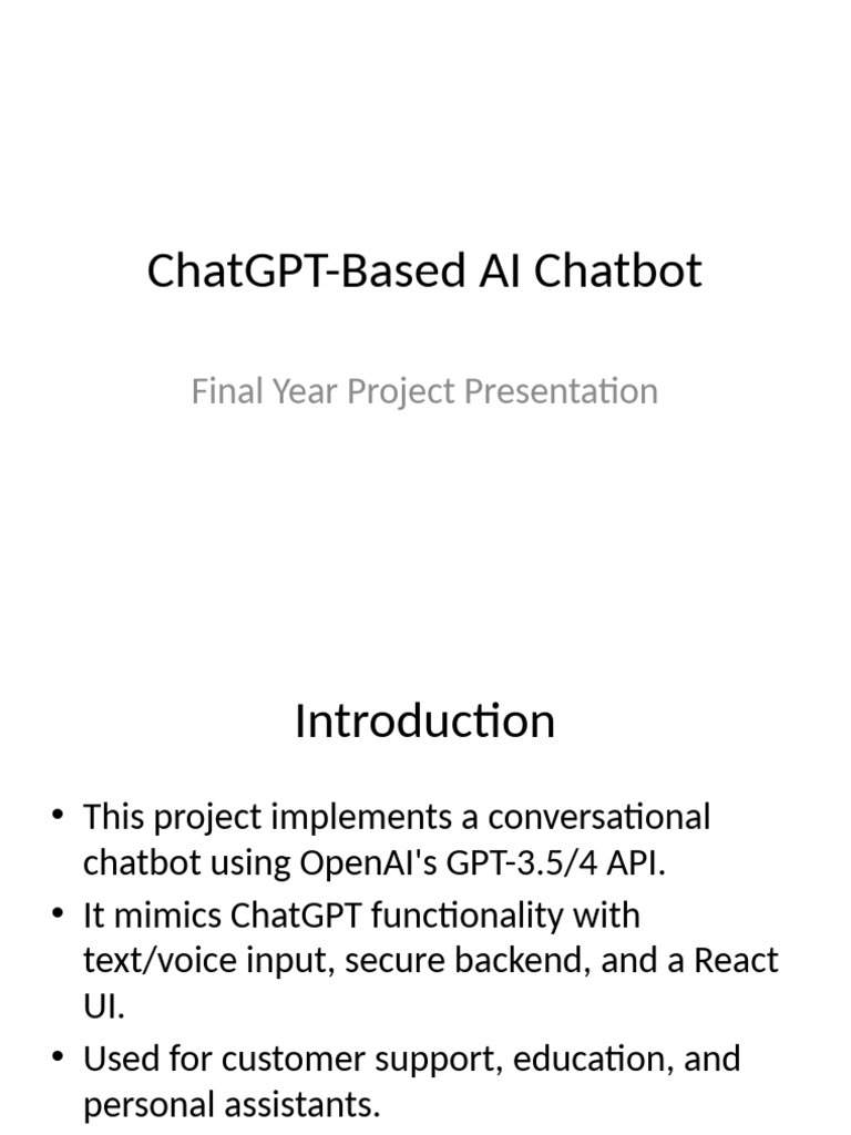 ChatGPT Clone Project Presentation | PDF
