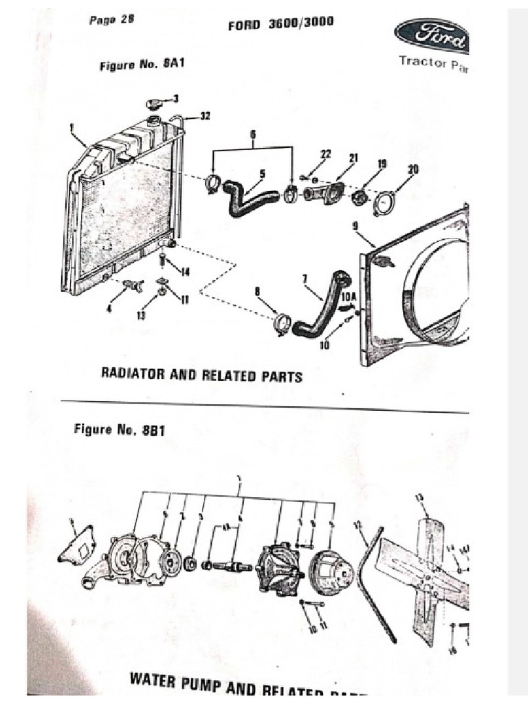 Ford 3000 Cooling System Parts in Indian Version | PDF