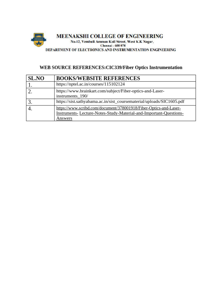 Comprehensive References for Instrumentation | PDF