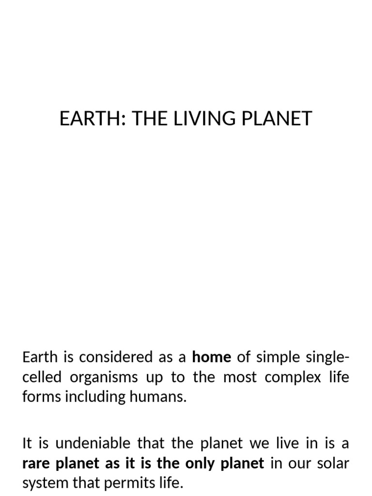 Earth As The Only Planet Suitable For Life | PDF | Atmosphere Of Earth ...