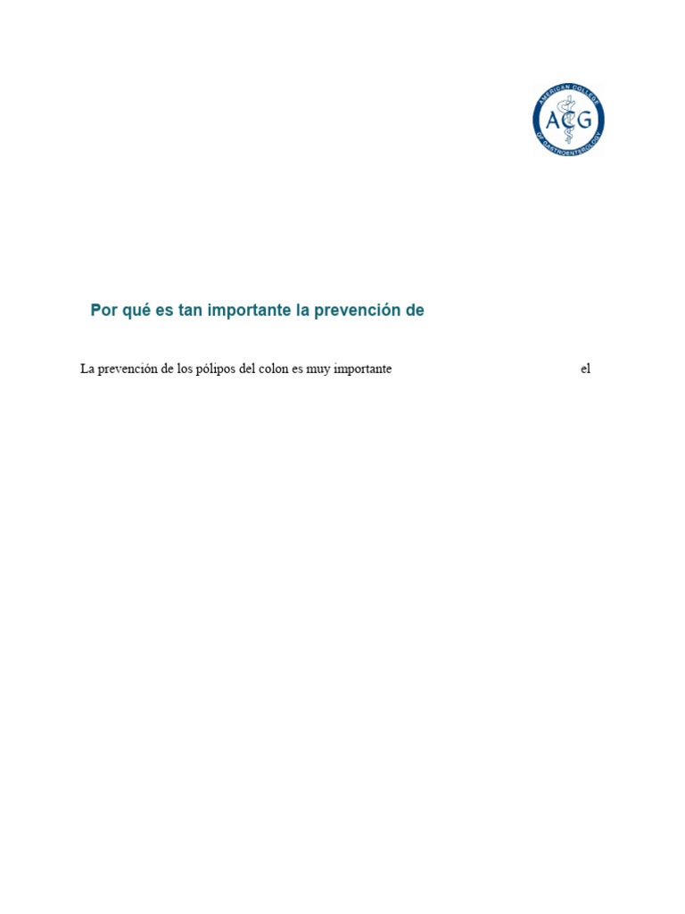 Pólipos del Colon: Prevención y Diagnóstico | PDF | Cáncer colonrectal ...