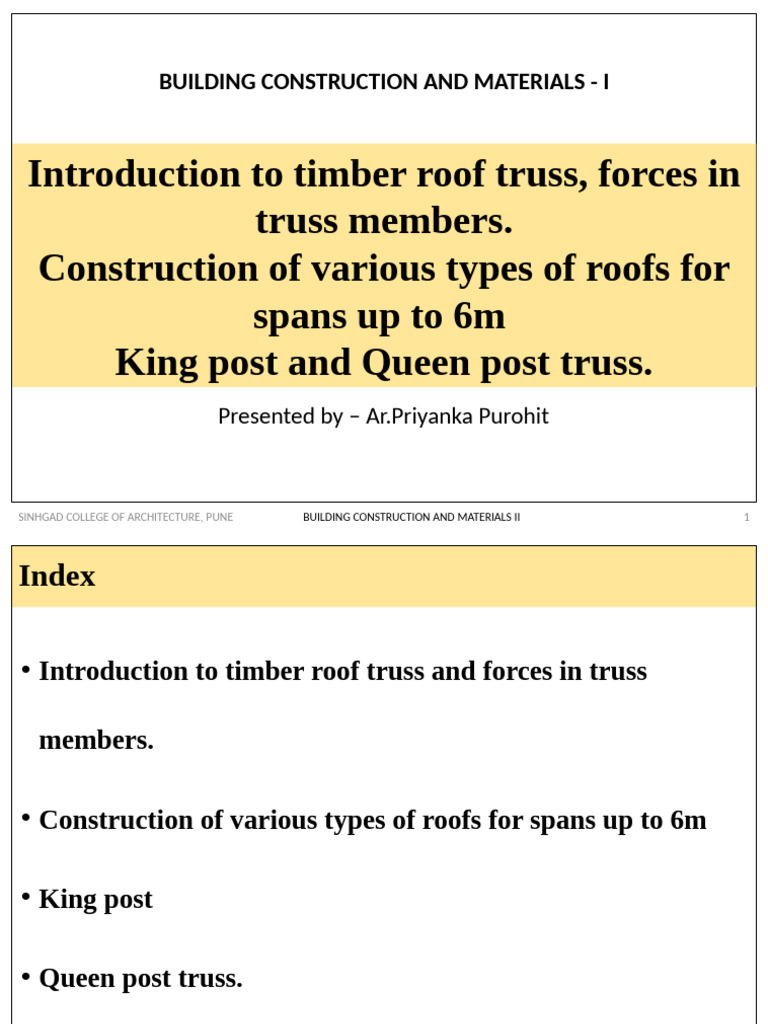 Types of Timber Roof Trusses | PDF | Truss | Roof